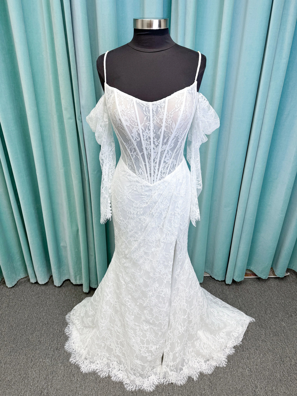 Morilee Style 2983 Leto Fit and Flare Wedding Dress with Lace Corset Bodice and